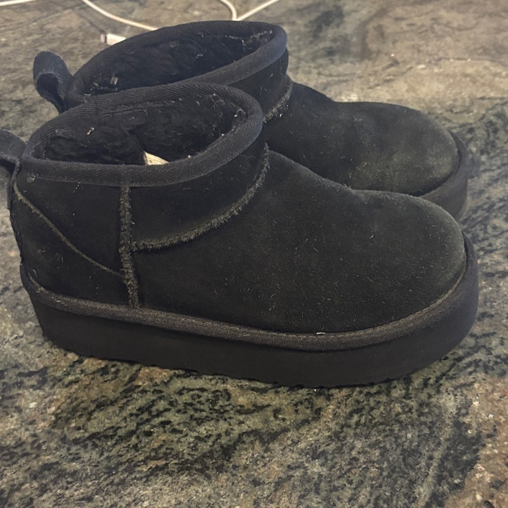 Black Suede Platform Boots